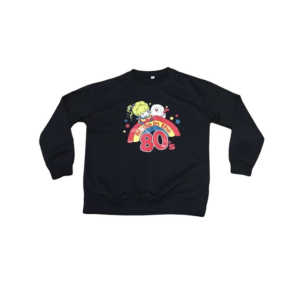 Made in the 80’s Rainbow Bright Black sweater medium